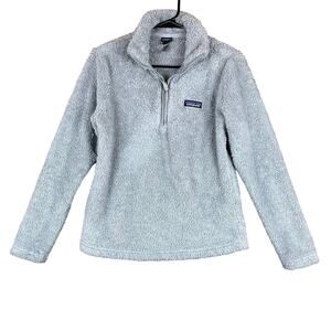 Patagonia Women Jacket Gray Los Gatos Fleece Sherpa Pullover 1/4 Zip Deep Pile S
